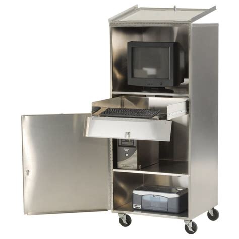 manufacturing stainless steel mobile computer cabinet|Mobile Computer Cabinet With 2 Shelves .